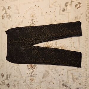 Soft surroundings black brown animal print pants